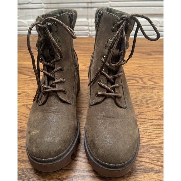 Universal Threads Combat Boot Womens 10 Green‎ Aveline Chunky Heels Casual - Picture 3 of 9